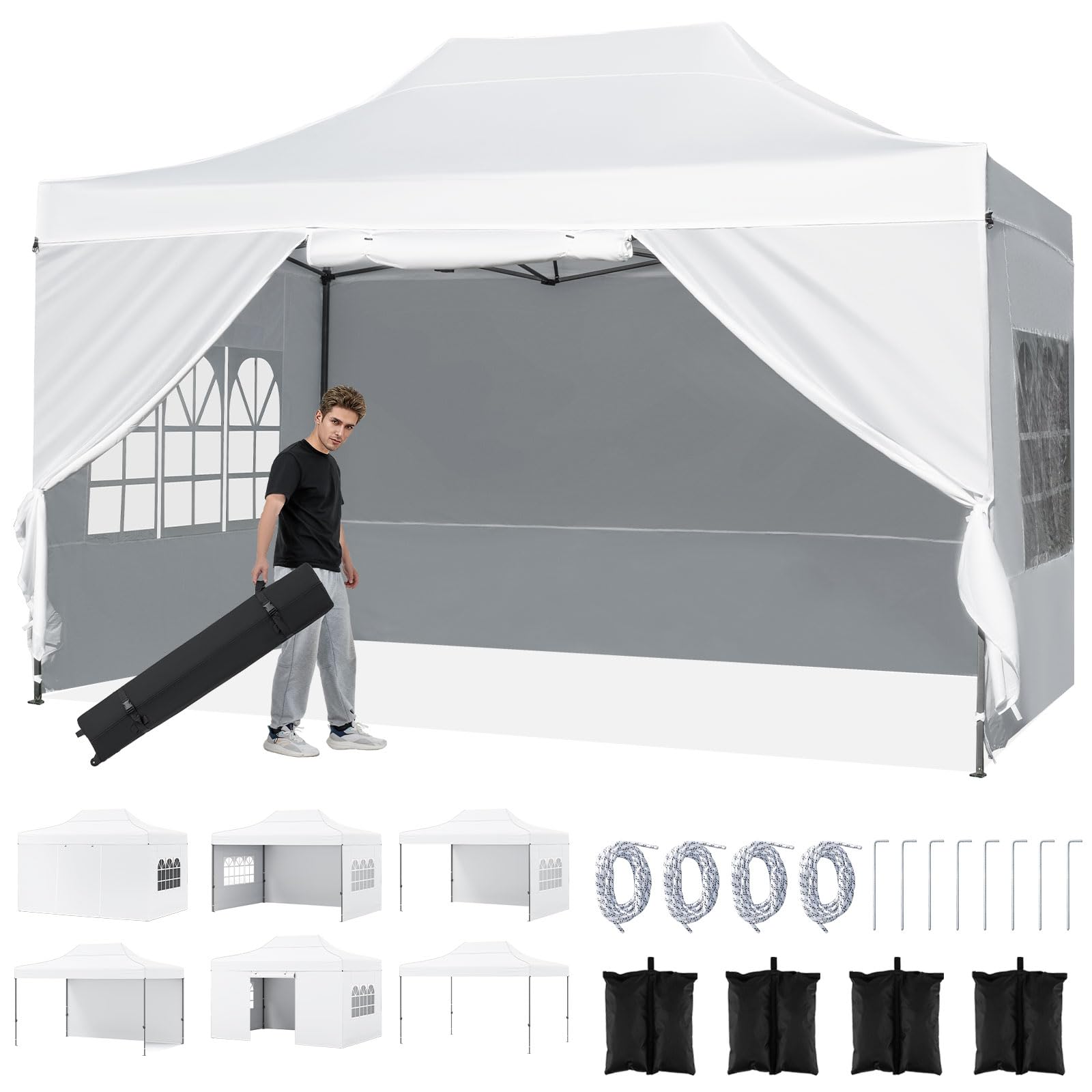 Tangkula 10x14 FT Pop Up Canopy for Beach Party Event Camping